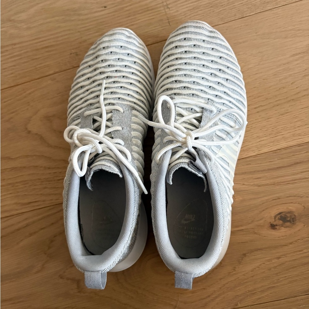 Nike Light Gray and White Knit Sneakers